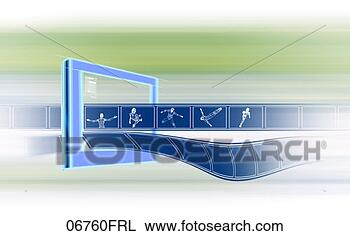 Stock Photo - filmstrip of various 
wire rendered 
figures coming 
through laptop. 
fotosearch - search 
stock photos, 
pictures, images, 
and photo clipart
