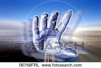 Stock Photo - metallic hand 
reaching forward, 
binary code. fotosearch 
- search stock 
photos, pictures, 
images, and photo 
clipart