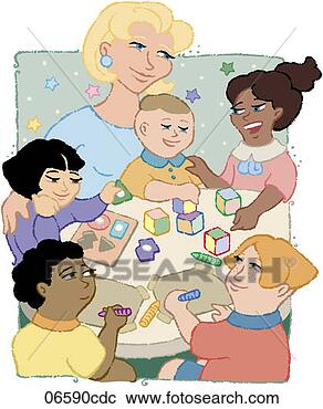 Clipart - woman and children 
sitting at table 
 also available 
in. fotosearch 
- search clipart, 
illustration, 
drawings and vector 
eps graphics images