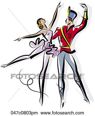 Clipart - a man and woman 
performing 