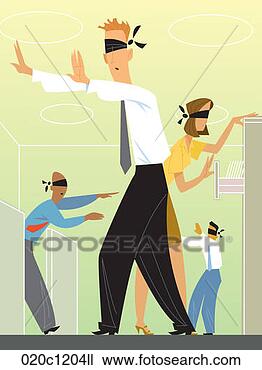 Clipart - blindfolded businesspeople 
walking around 
office. fotosearch 
- search clipart, 
illustration, 
drawings and vector 
eps graphics images