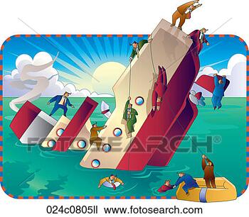 Clipart - sinking ship. 
fotosearch - search 
clipart, illustration, 
drawings and vector 
eps graphics images
