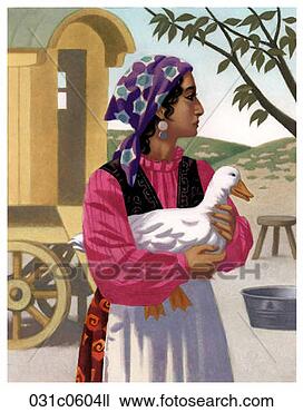 Clipart - gypsy woman holding 
a duck. fotosearch 
- search clipart, 
illustration, 
drawings and vector 
eps graphics images