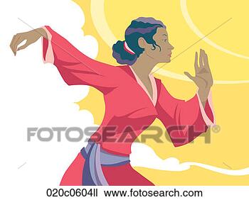Clipart - woman doing tai 
chi. fotosearch 
- search clipart, 
illustration, 
drawings and vector 
eps graphics images