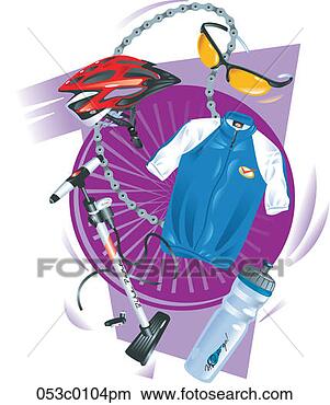Clipart - montage of cycling 
items. fotosearch 
- search clipart, 
illustration, 
drawings and vector 
eps graphics images