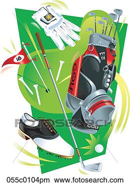 Clipart - montage of golf 
items. fotosearch 
- search clipart, 
illustration, 
drawings and vector 
eps graphics images