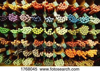 Stock Image - a display of colored 
pencils. fotosearch 
- search stock 
photos, pictures, 
images, and photo 
clipart