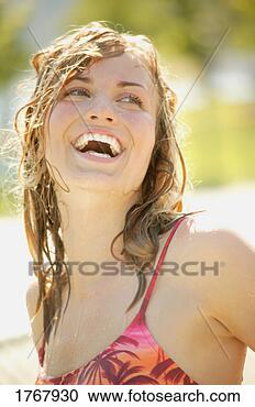 Stock Photography - portrait of a 
woman in a bathing 
suit. fotosearch 
- search stock 
photos, pictures, 
images, and photo 
clipart