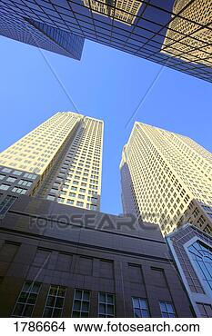 Stock Photo - low angle skyscrapers. 
fotosearch - search 
stock photos, 
pictures, images, 
and photo clipart