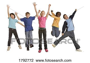 Stock Photo - children jumping. 
fotosearch - search 
stock photos, 
pictures, wall 
murals, images, 
and photo clipart