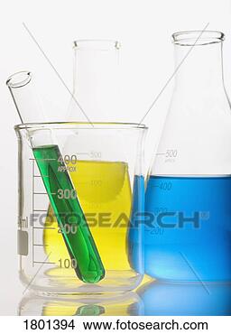 Stock Photo - two flasks and 
test tube with 
colorful solutions. 
fotosearch - search 
stock photos, 
pictures, images, 
and photo clipart