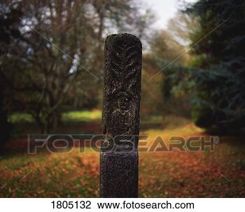 Stock Photo - celtic archaeology, 
 carved figure 
on post,  dunsany 
castle,  co. fotosearch 
- search stock 
photos, pictures, 
images, and photo 
clipart