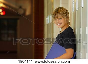 Stock Photography - child with binder. 
fotosearch - search 
stock photos, 
pictures, images, 
and photo clipart
