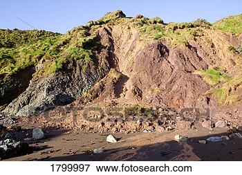 Picture - cliff erosion, 
ballydowane cove, 
copper coast, 
co waterford, 
ireland. fotosearch 
- search stock 
photos, pictures, 
images, and photo 
clipart