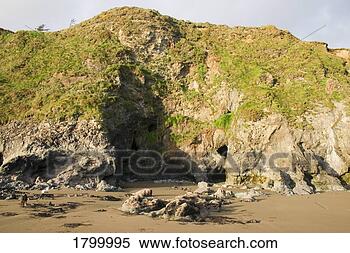 Stock Image - exploratory mining 
galleries in rocks, 
 lady's cove, 
 copper coast. 
fotosearch - search 
stock photos, 
pictures, images, 
and photo clipart