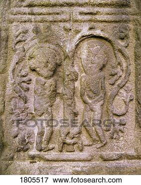Picture - high cross, carving 
of adam and eve, 
kells, co meath, 
ireland. fotosearch 
- search stock 
photos, pictures, 
images, and photo 
clipart