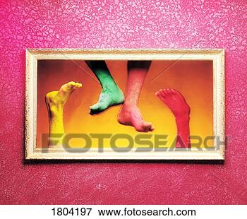Picture - painted bare feet 
behind a frame. 
fotosearch - search 
stock photos, 
pictures, images, 
and photo clipart