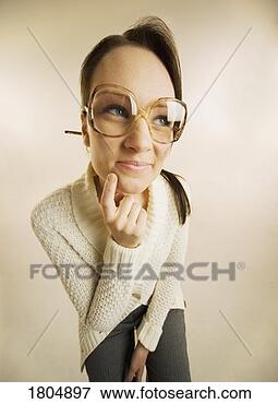 Picture - wide-angle view 
of a woman wearing 
eyeglasses. fotosearch 
- search stock 
photos, pictures, 
images, and photo 
clipart
