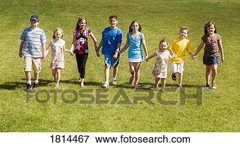 Picture - front view of 
children walking. 
fotosearch - search 
stock photos, 
pictures, images, 
and photo clipart