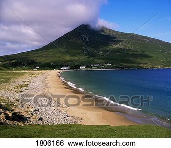 Stock Photo - doogort beach 
and slievemore 
mountain, achill 
island, co mayo, 
ireland. fotosearch 
- search stock 
photos, pictures, 
images, and photo 
clipart
