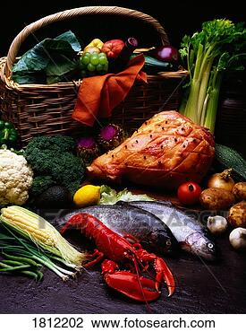 Stock Photo - ham, fish and 
vegetables. fotosearch 
- search stock 
photos, pictures, 
images, and photo 
clipart
