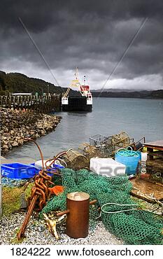 Stock Photo - fishing equipment 
on the shore, 
lochaline, scotland. 
fotosearch - search 
stock photos, 
pictures, images, 
and photo clipart