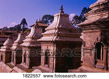 Picture - row of chaityas, 
pashupatinath, 
nepal. fotosearch 
- search stock 
photos, pictures, 
images, and photo 
clipart