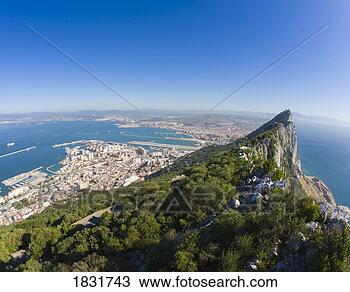 Stock Photo - rock of gibraltar, 
gibraltar, view 
to spain. fotosearch 
- search stock 
photos, pictures, 
images, and photo 
clipart