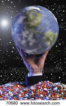 Stock Photography - globe in space 
held up by hand 
set in base of 
pills. fotosearch 
- search stock 
photos, pictures, 
images, and photo 
clipart