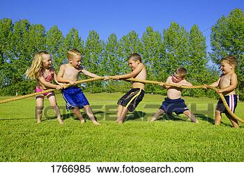 Stock Image - a group of children 
play tug of war. 
fotosearch - search 
stock photos, 
pictures, images, 
and photo clipart