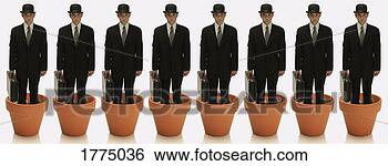 Stock Photo - clones of man 
in business suit 
standing in flower 
pots. fotosearch 
- search stock 
photos, pictures, 
images, and photo 
clipart
