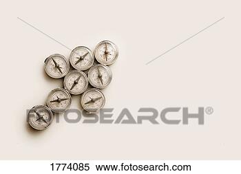 Stock Image - eight small compasses. 
fotosearch - search 
stock photos, 
pictures, images, 
and photo clipart