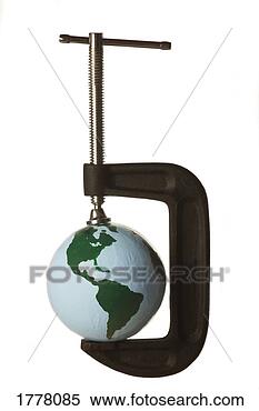Stock Image - the world in a 
c-clamp. fotosearch 
- search stock 
photos, pictures, 
images, and photo 
clipart