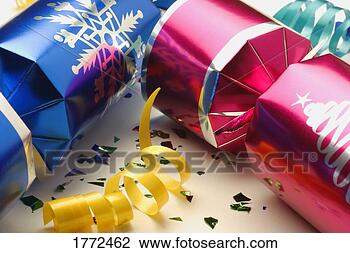 Stock Photo - christmas crackers. 
fotosearch - search 
stock photos, 
pictures, images, 
and photo clipart