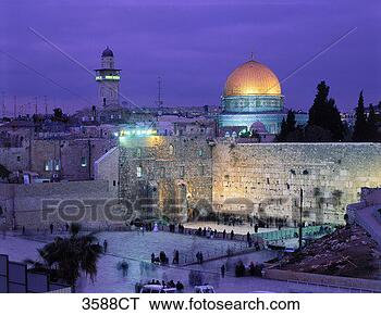 Stock Photo - israel, jerusalem, 
wailing wall at 
dusk. fotosearch 
- search stock 
photos, pictures, 
images, and photo 
clipart