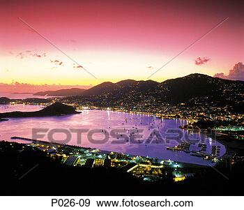 Stock Photograph - virgin islands, 
st thomas, charlotte 
amalie, boats 
in water at sunset. 
fotosearch - search 
stock photos, 
pictures, images, 
and photo clipart
