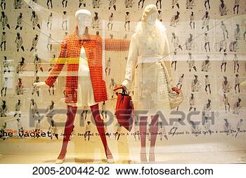 Stock Photos of Mannequins at a window display sporting women...