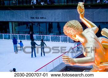 Stock Photography - new york, prometheus 
at rockefeller 
center, and ice 
rink. fotosearch 
- search stock 
photos, pictures, 
images, and photo 
clipart