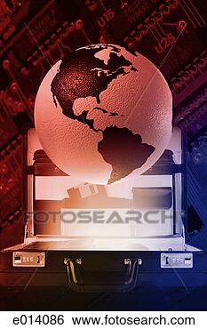 Stock Illustration - globe coming out 
of briefcase. 
fotosearch - search 
clipart, illustration, 
drawings and vector 
eps graphics images