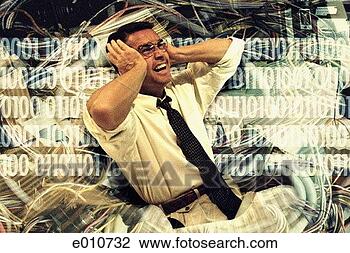 Clip Art - stressed businessman 
surrounded by 
chaos. fotosearch 
- search clipart, 
illustration, 
drawings and vector 
eps graphics images