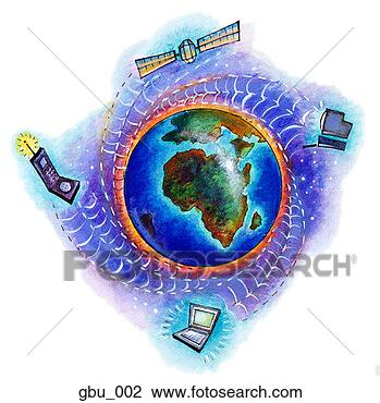 Clip Art - comunicações, 
 satélite,  celular, 
 telefone,  computadores, 
 orbiting. fotosearch 
- busca de ilustrações 
clipeart e desenhos