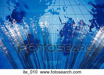 Stock Photography - fiber-optic cables 
overlaying world 
map. fotosearch 
- search stock 
photos, pictures, 
images, and photo 
clipart