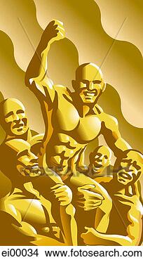 Stock Illustration - victorious man 
being carried 
on shoulders of 
teammates. fotosearch 
- search clipart, 
illustration, 
drawings and vector 
eps graphics images