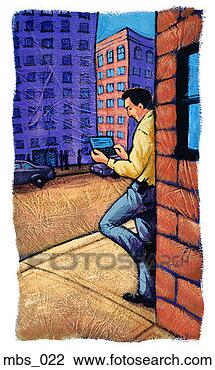 Clip Art - man using electronic 
organizer, standing 
on street corner. 
fotosearch - search 
clipart, illustration, 
drawings and vector 
eps graphics images