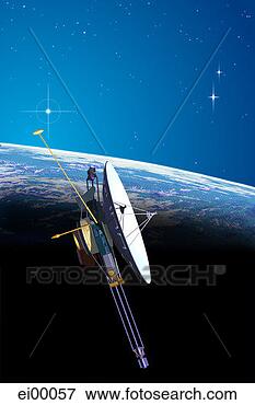 Stock Illustration - satellite in orbit 
over planet. fotosearch 
- search clipart, 
illustration, 
drawings and vector 
eps graphics images