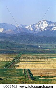 Stock Photo - road among farmland 
with snowy mountains 
in background. 
fotosearch - search 
stock photos, 
pictures, images, 
and photo clipart
