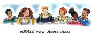 Clip Art - head view of a 
group of friends. 
fotosearch - search 
clipart, illustration, 
drawings and vector 
eps graphics images