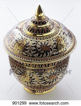 Stock Photograph - decorative asian 
pot with lid. 
fotosearch - search 
stock photos, 
pictures, images, 
and photo clipart