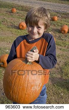 Stock Photo - boy holding a 
large pumpkin 
in a field. fotosearch 
- search stock 
photos, pictures, 
images, and photo 
clipart