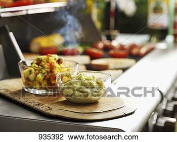 Stock Photo - green tomato chutney 
and salsa (for 
barbecue). fotosearch 
- search stock 
photos, pictures, 
images, and photo 
clipart